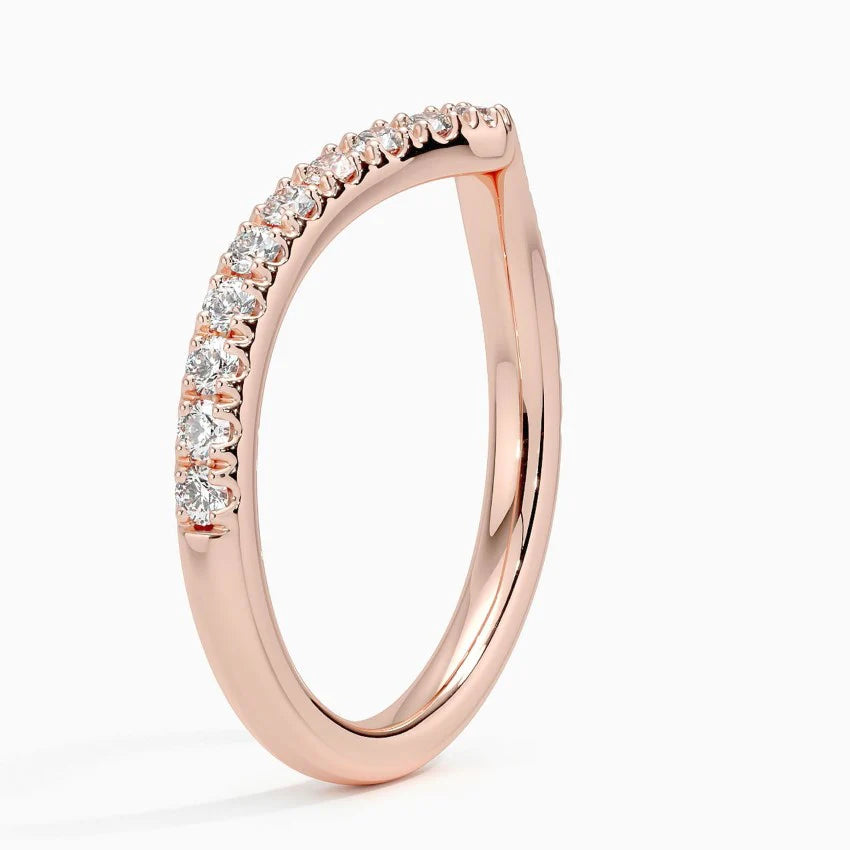 Curved Diamond Wedding Band