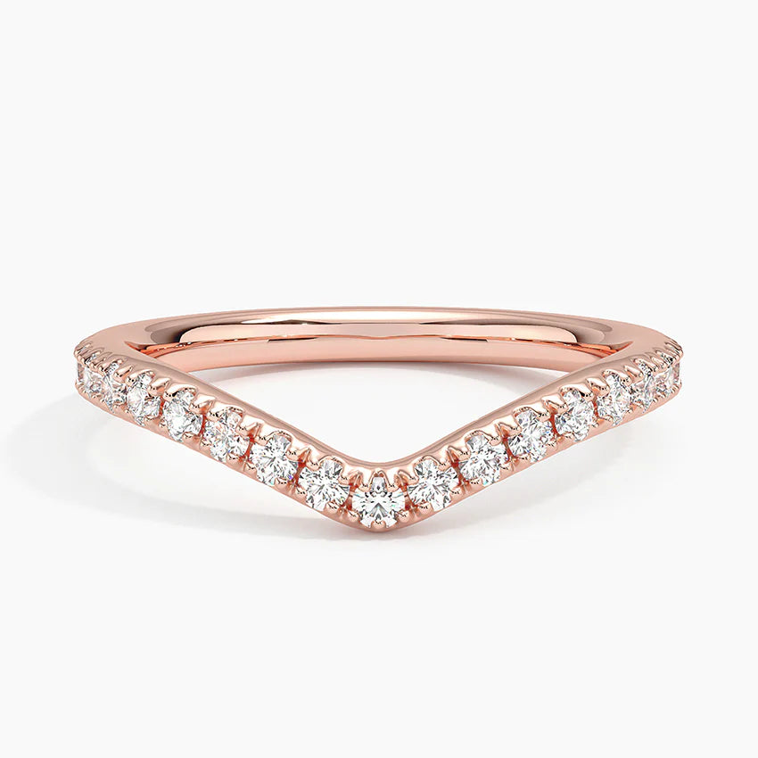 Curved Diamond Wedding Band