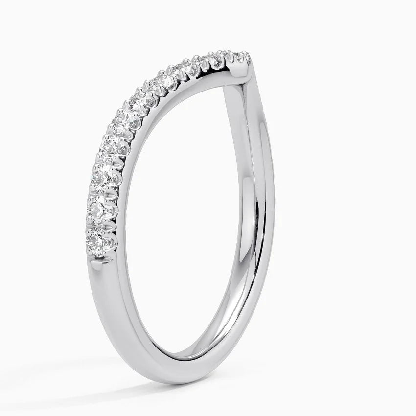 Curved Diamond Wedding Band