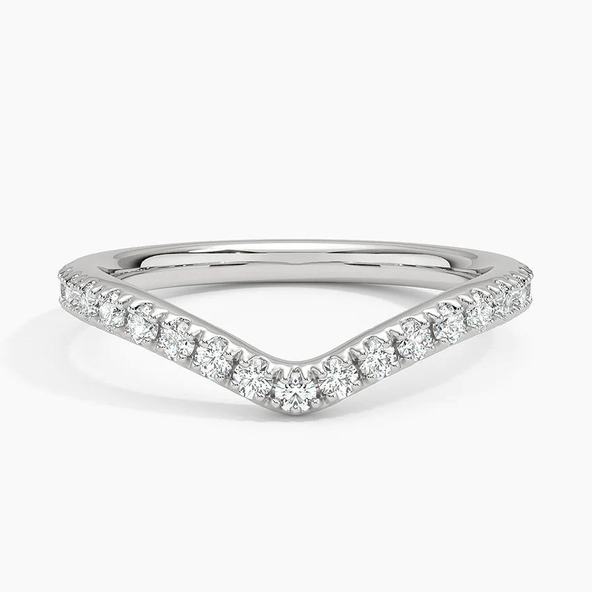 Curved Diamond Wedding Band