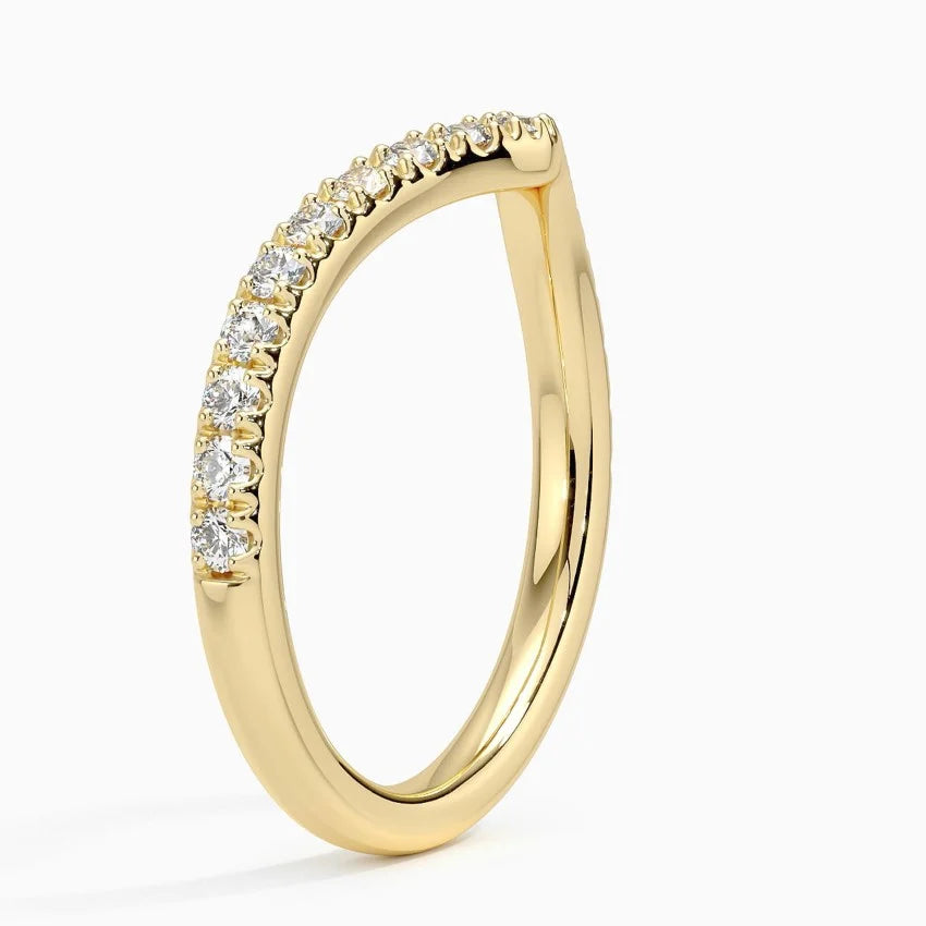 Curved Diamond Wedding Band