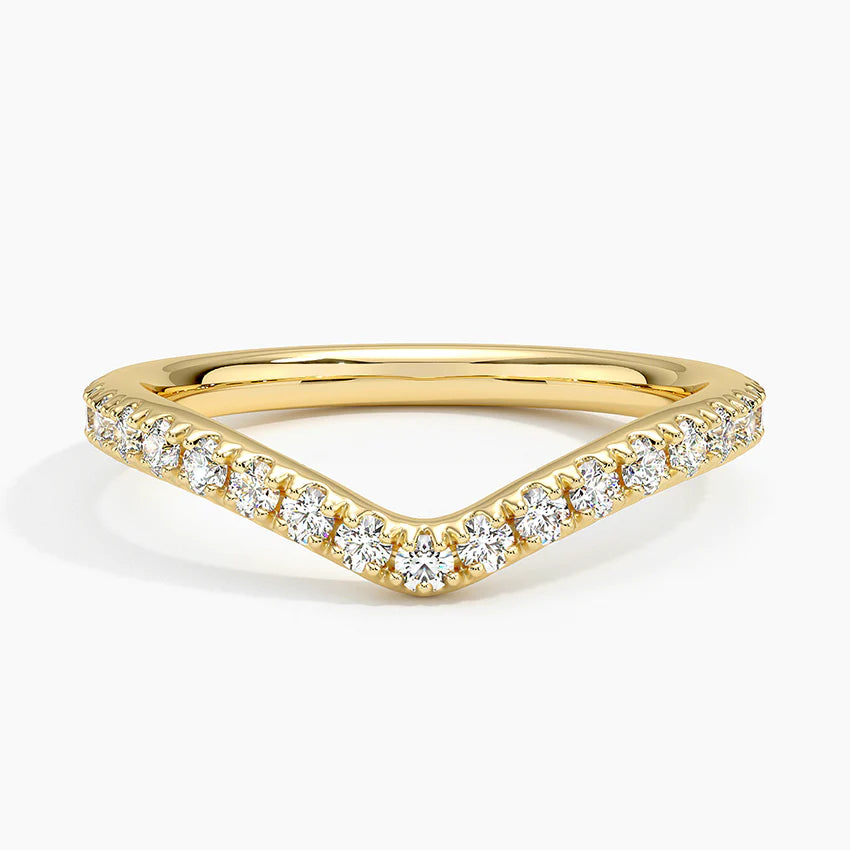 Curved Diamond Wedding Band