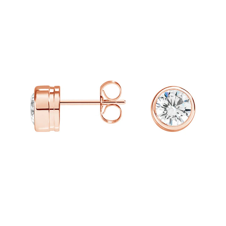 Diamond Bezel Stud Earrings