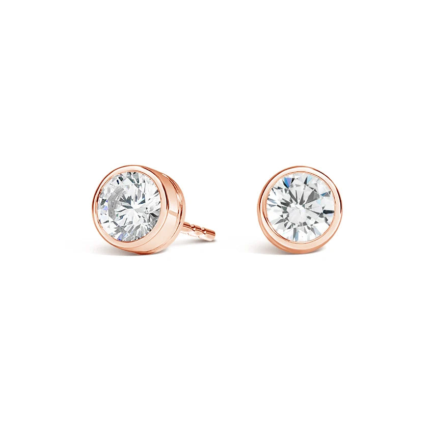 Diamond Bezel Stud Earrings