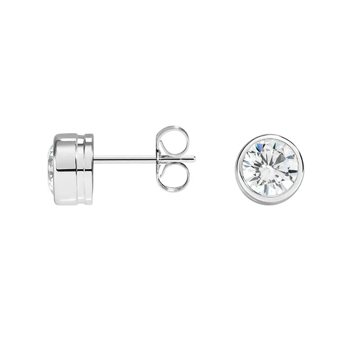 Diamond Bezel Stud Earrings