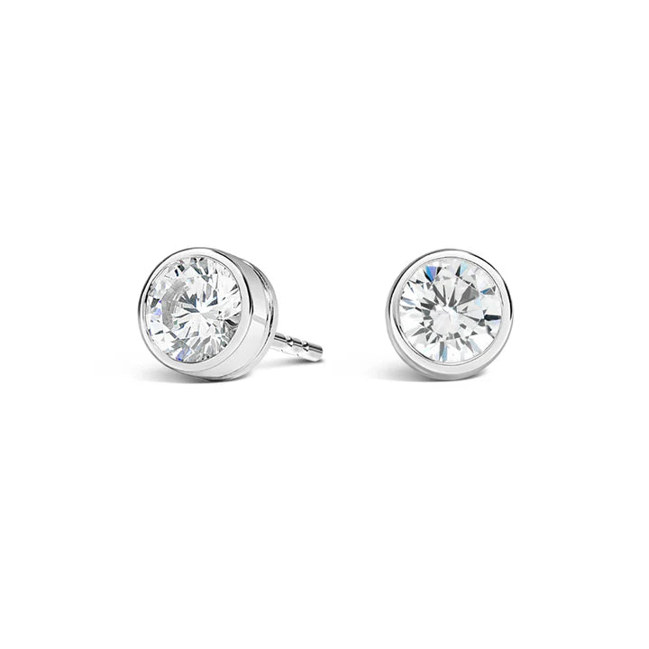 Diamond Bezel Stud Earrings