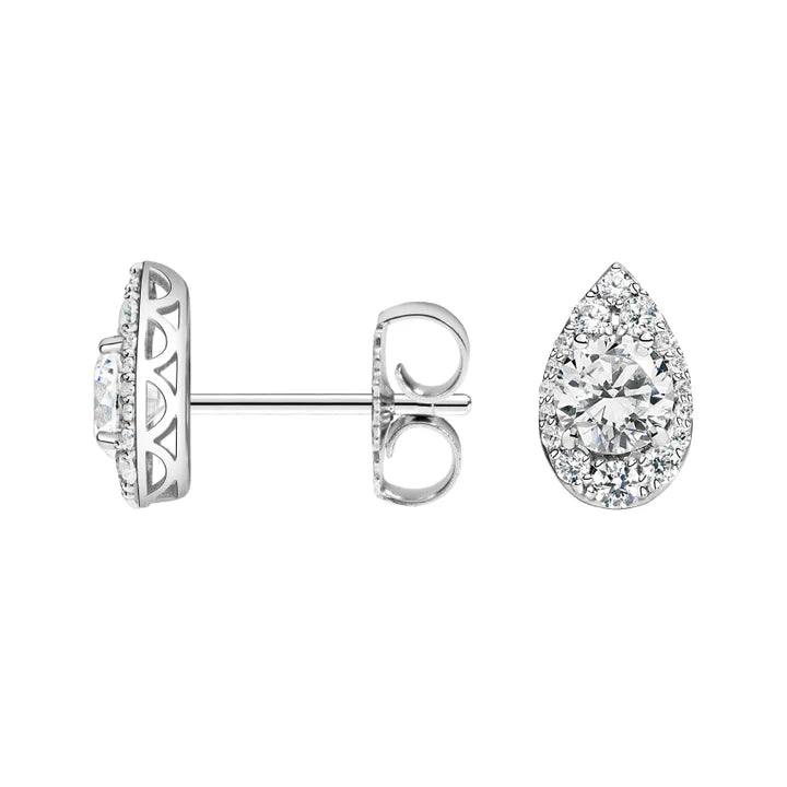 Diamond Halo Earrings