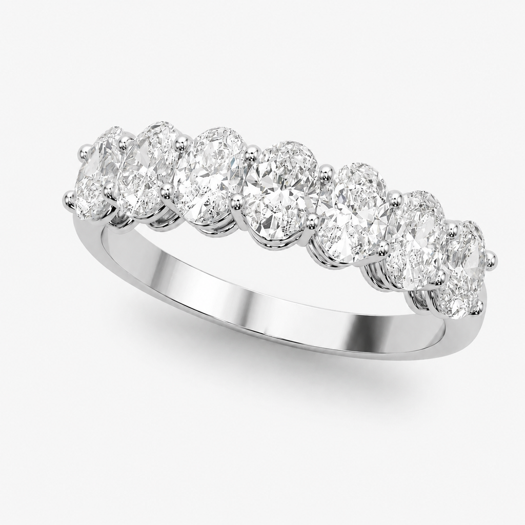 Oval Diamond Wedding Band