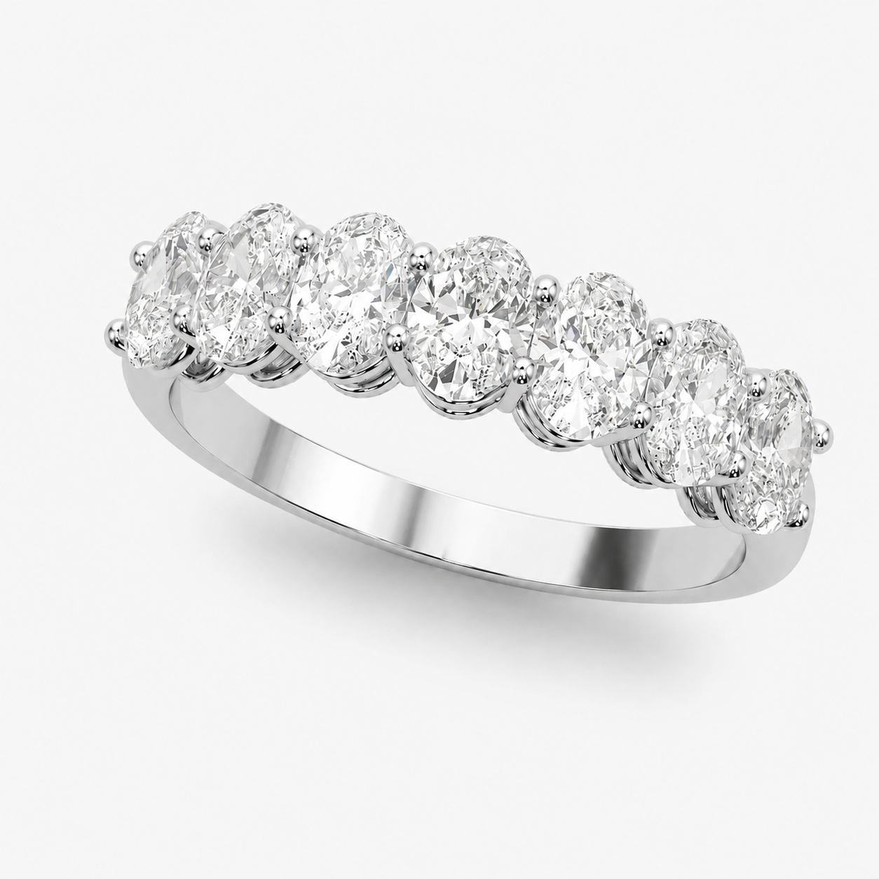 Oval Diamond Wedding Band