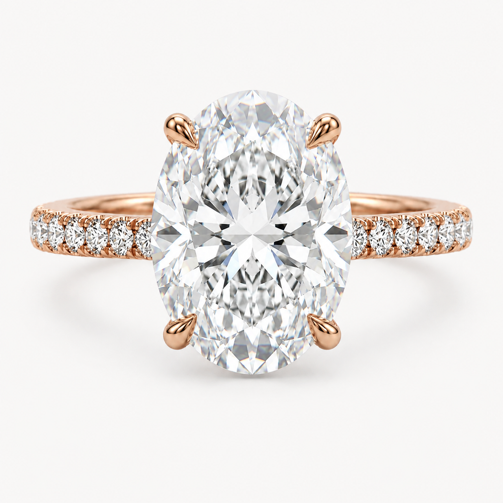 Nyle Oval Hidden Halo Pavé RIng