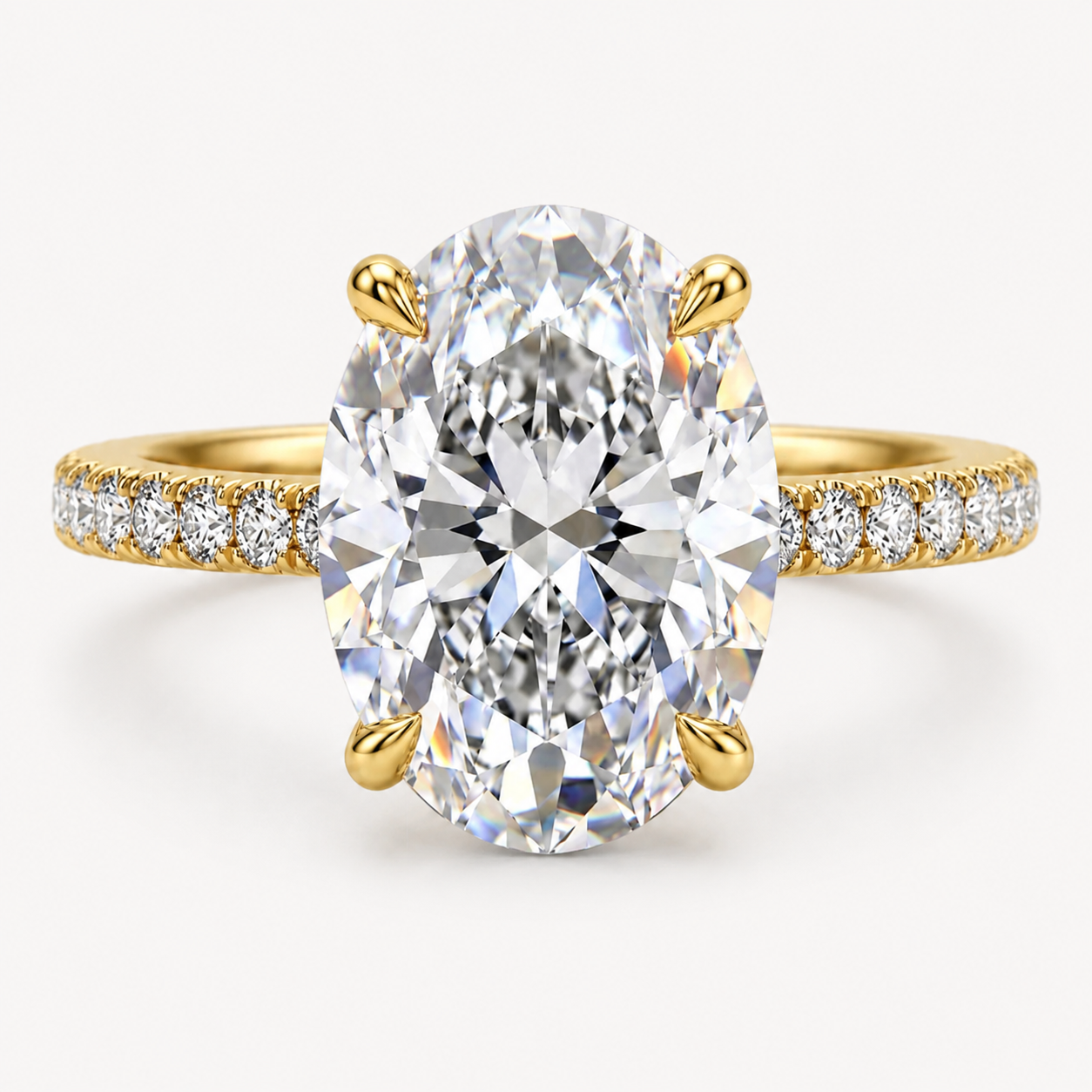 Nyle Oval Hidden Halo Pavé RIng