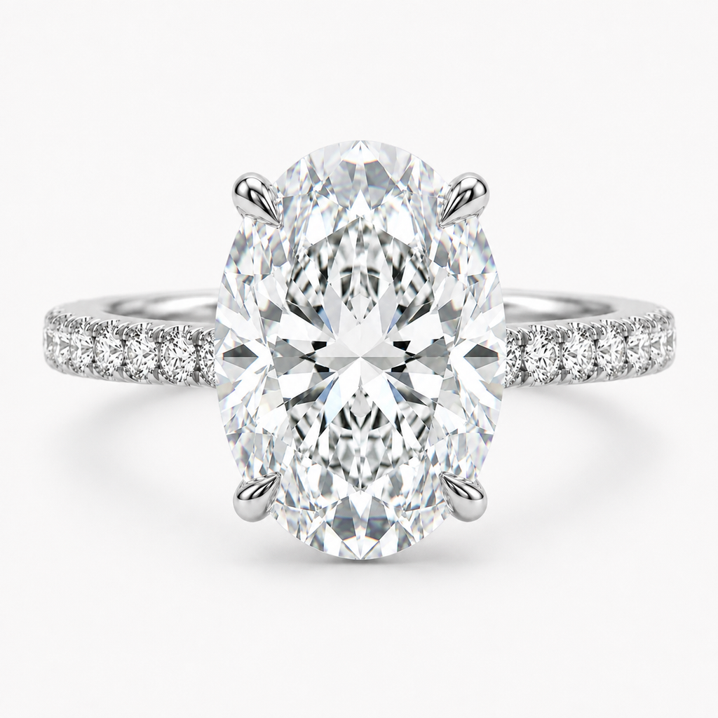 Nyle Oval Hidden Halo Pavé RIng