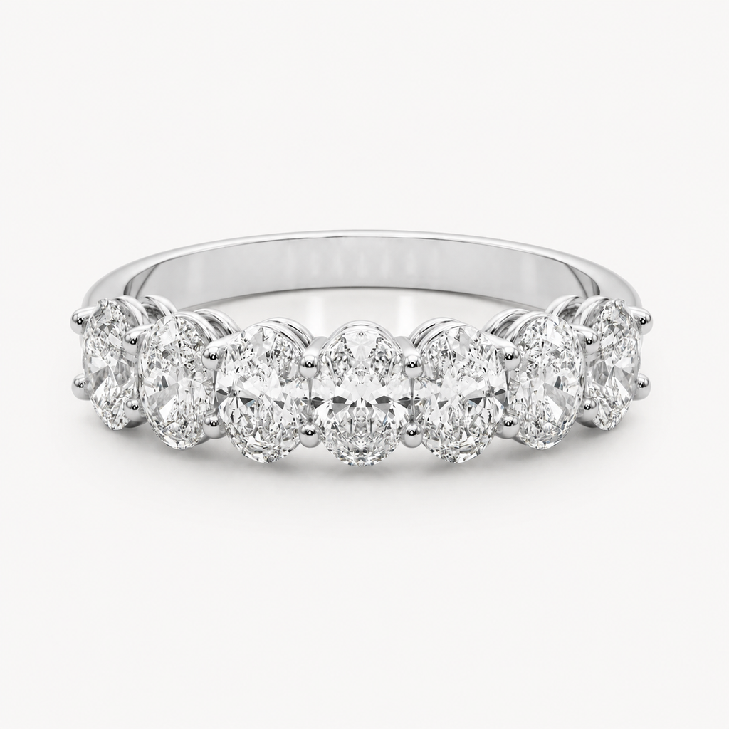 Oval Diamond Wedding Band