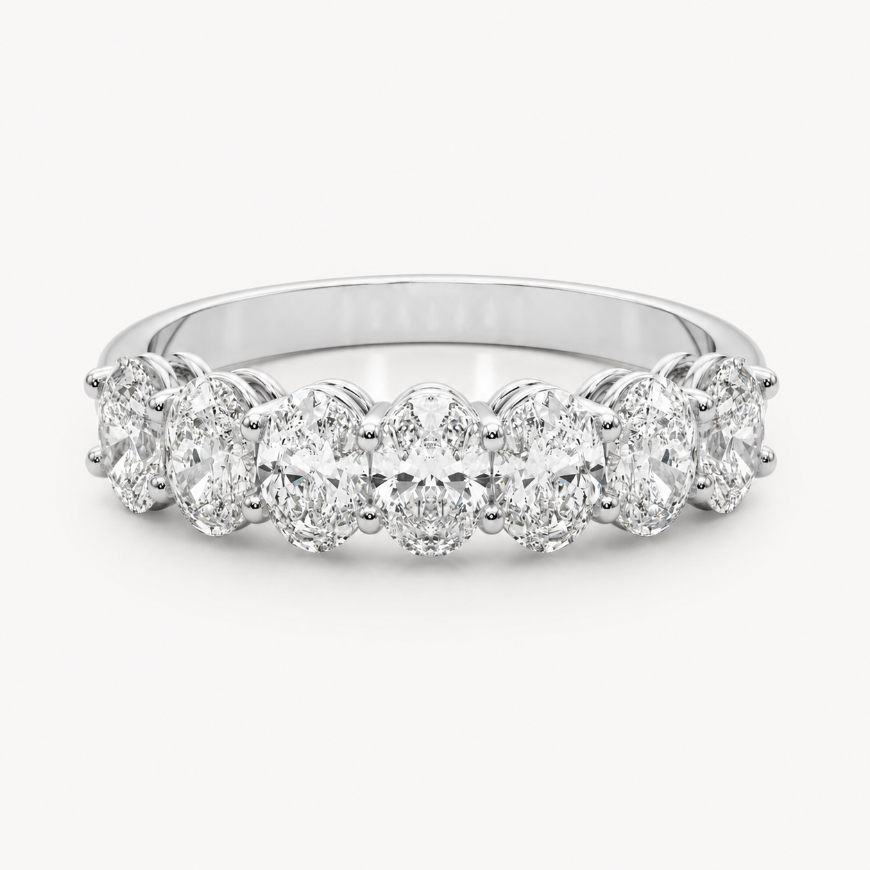 Oval Diamond Wedding Band
