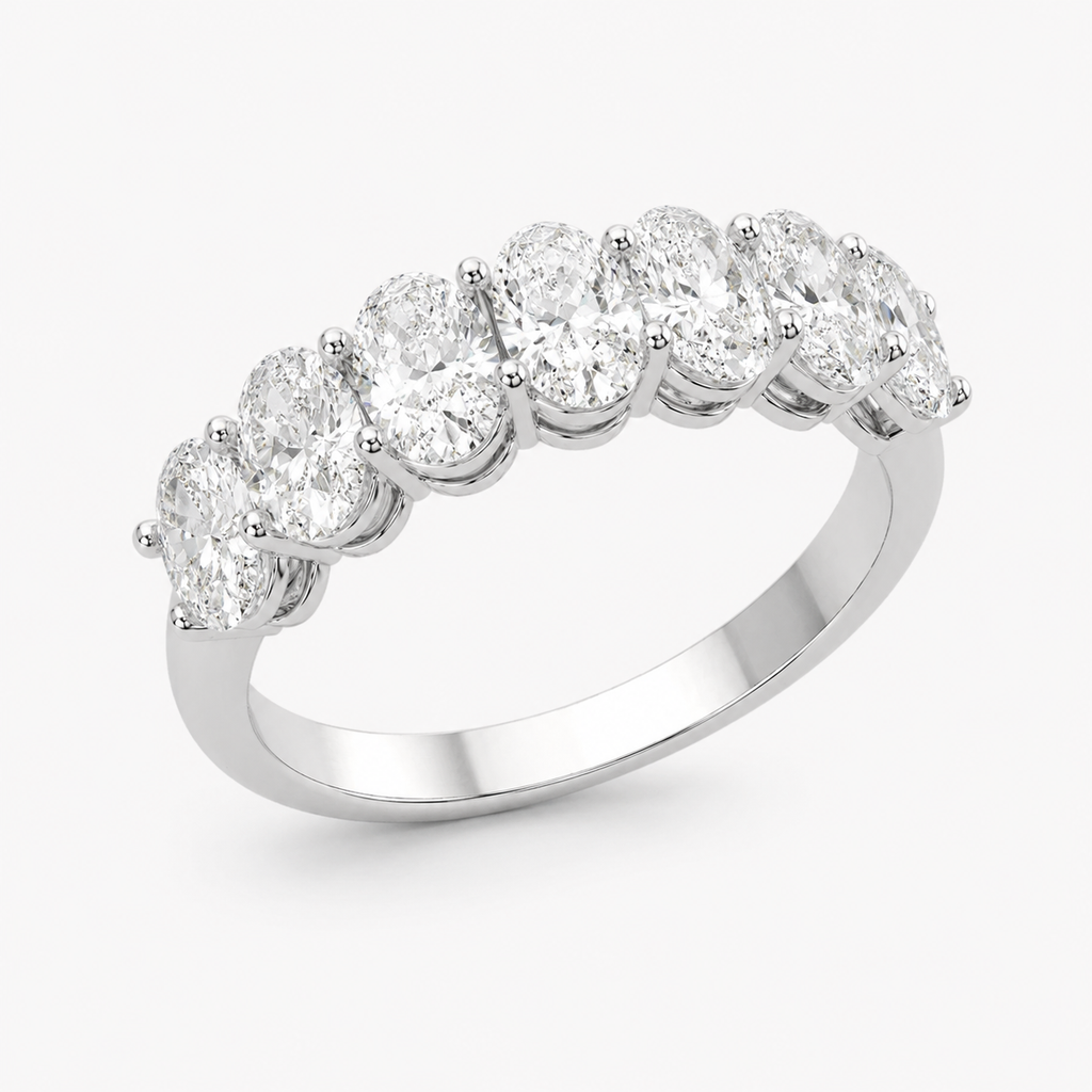 Oval Diamond Wedding Band