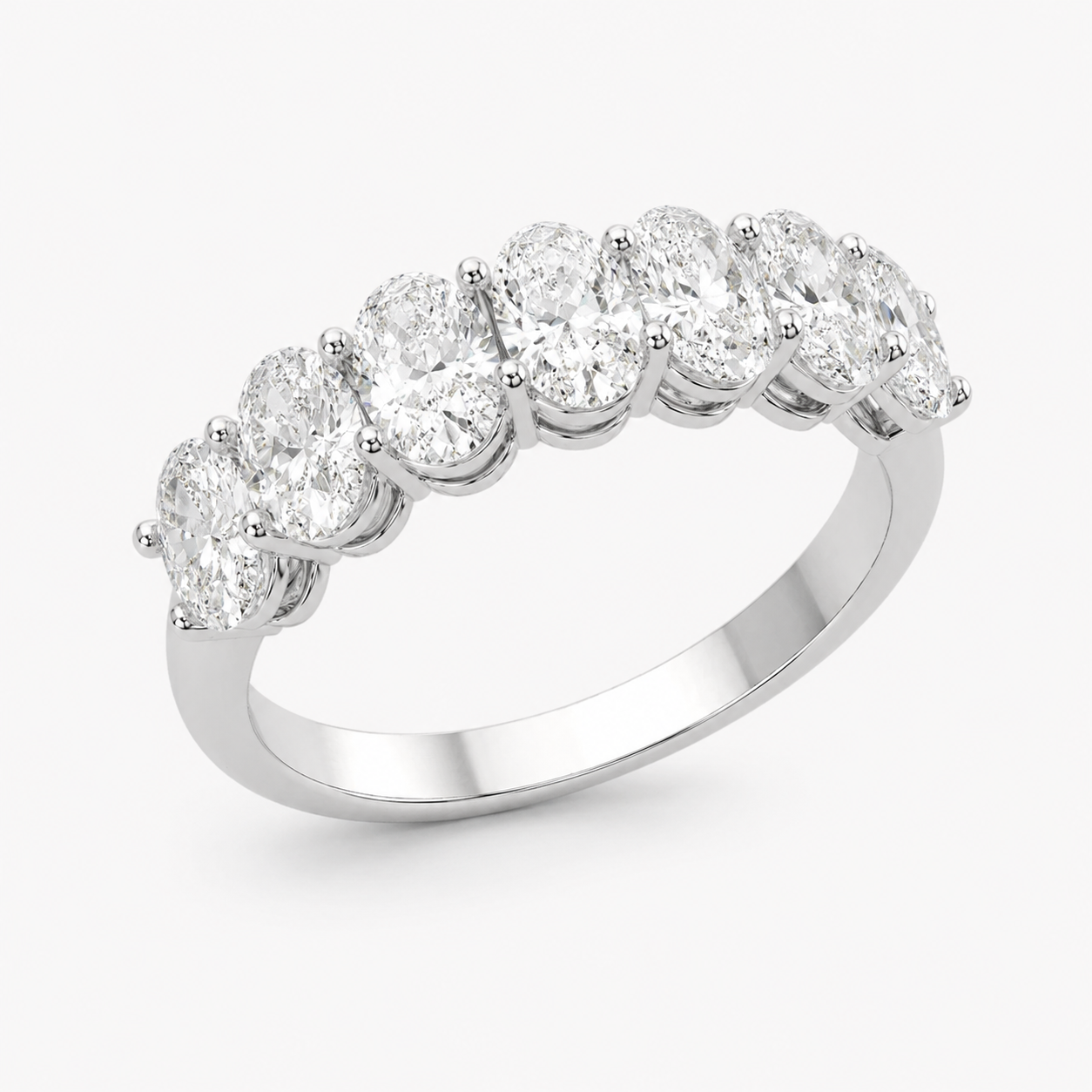 Oval Diamond Wedding Band