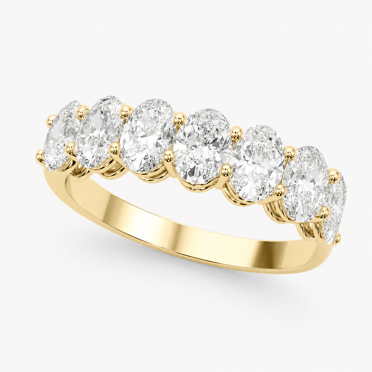 Oval Diamond Wedding Band