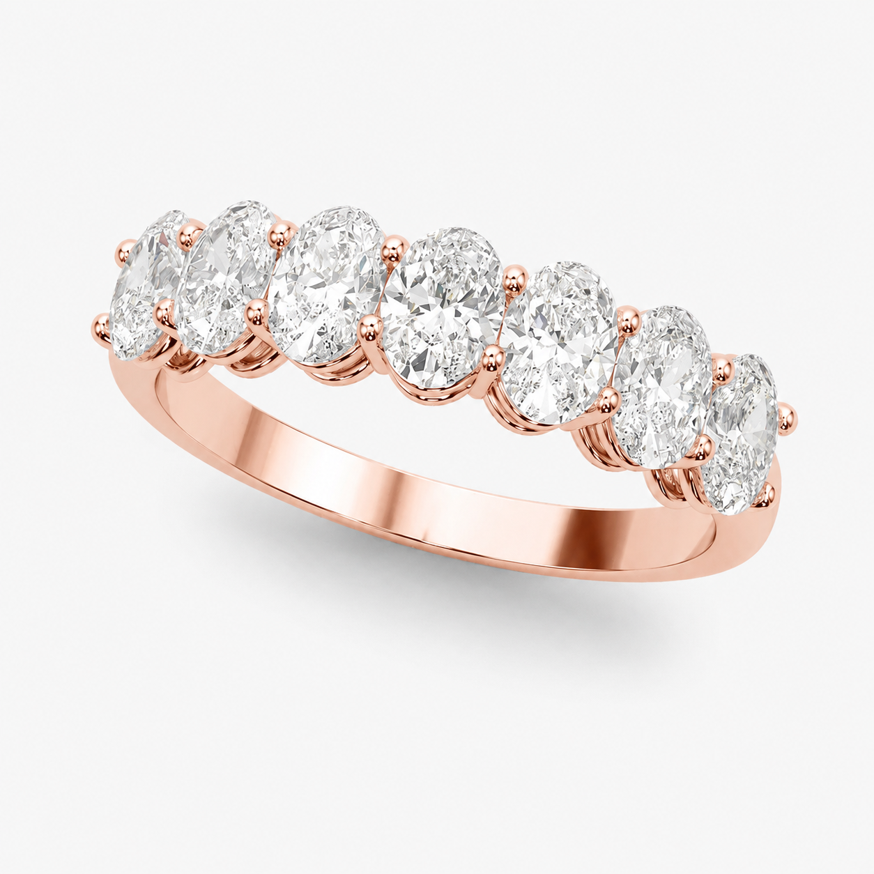 Oval Diamond Wedding Band