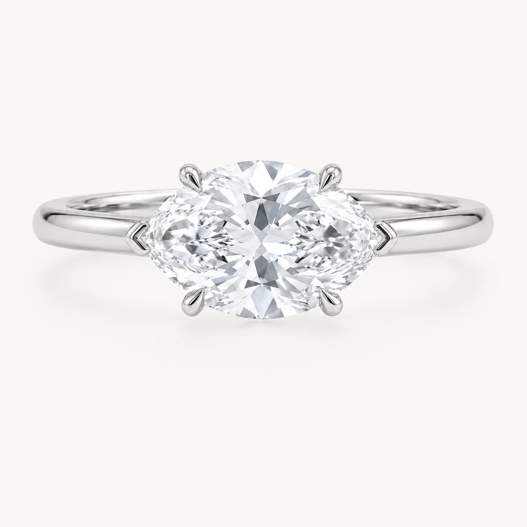 Vella East-West Marquise Hidden Halo Ring