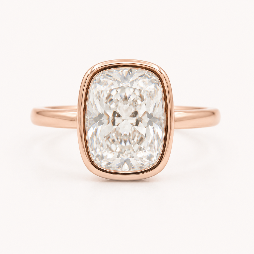 Sarena Bezel  Cushion Solitaire Ring