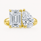 Pear & Emerald Toi et Moi Setting  Ring