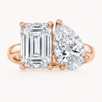 Pear & Emerald Toi et Moi Setting  Ring