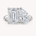 Pear & Emerald Toi et Moi Setting  Ring