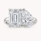 Pear & Emerald Toi et Moi Setting  Ring