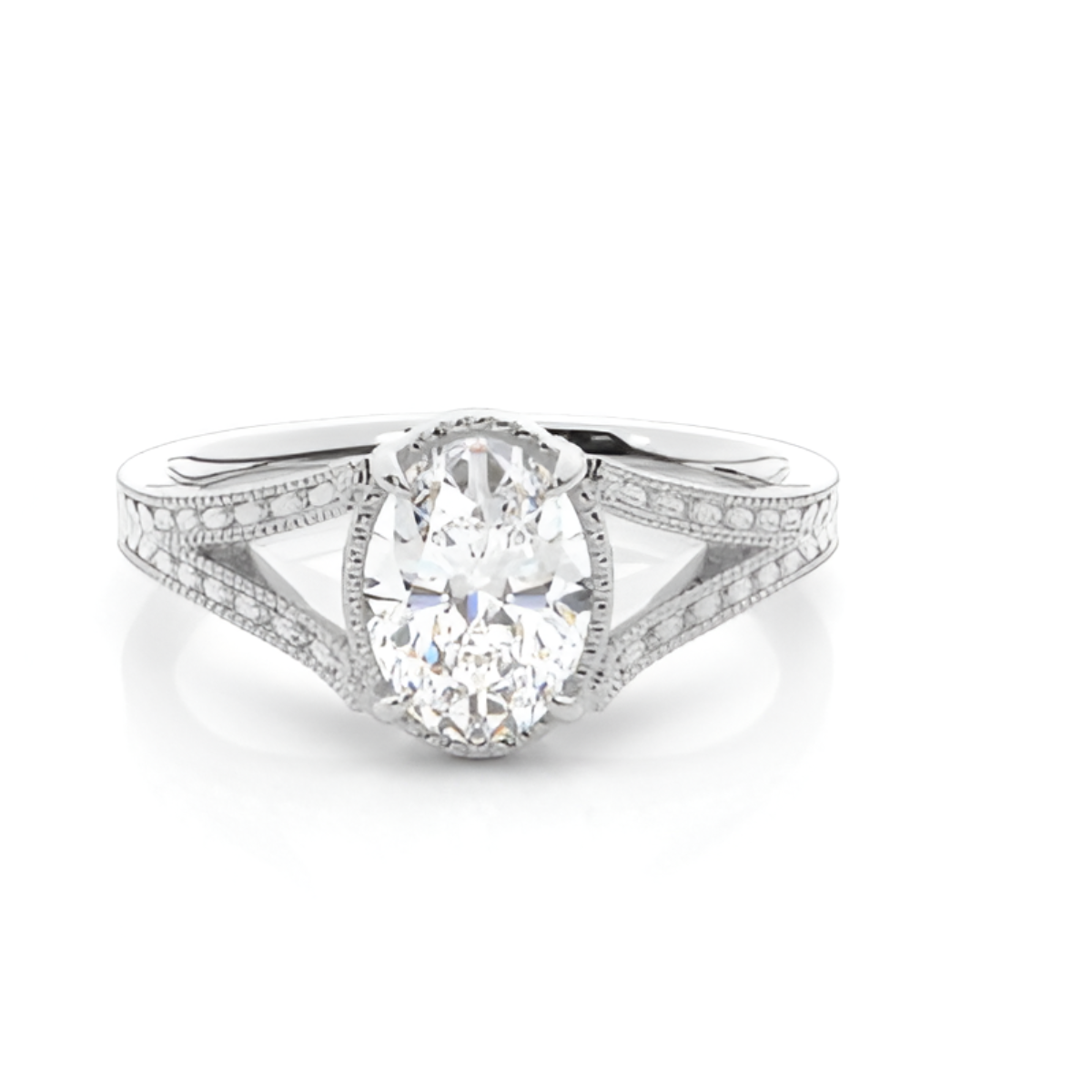 Split Shank Oval Engagement Ring