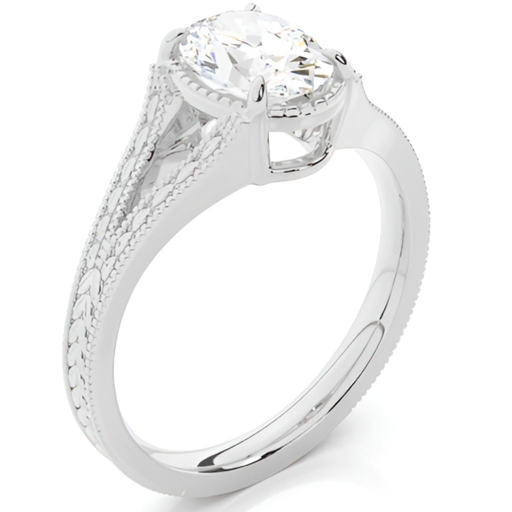 Split Shank Oval Engagement Ring