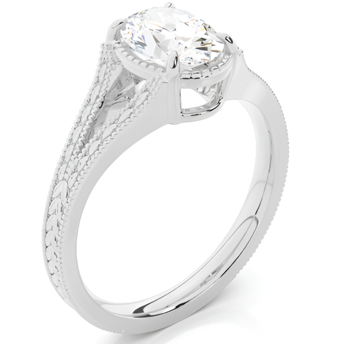 Split Shank Oval Engagement Ring
