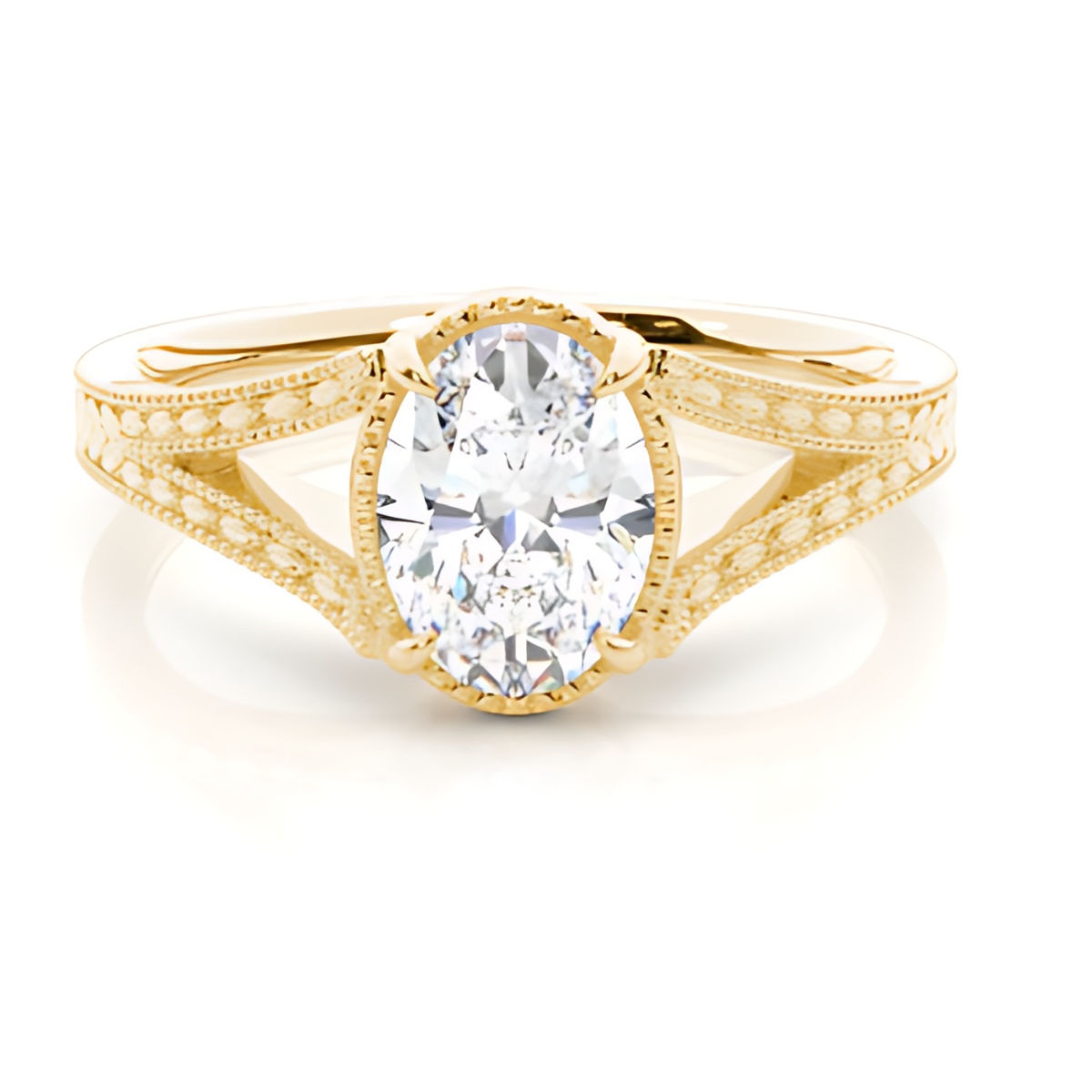Split Shank Oval Engagement Ring