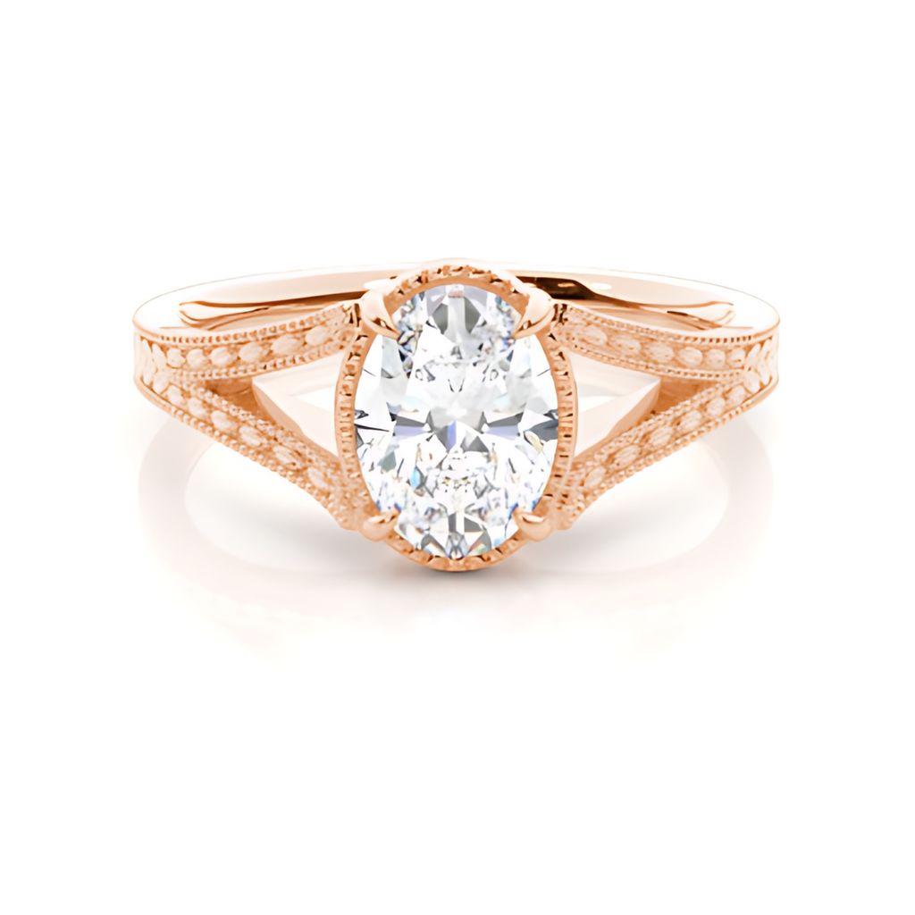 Split Shank Oval Engagement Ring
