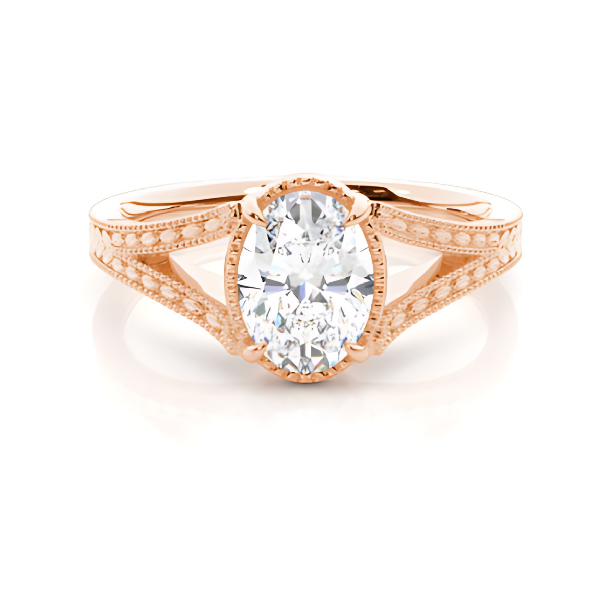 Split Shank Oval Engagement Ring