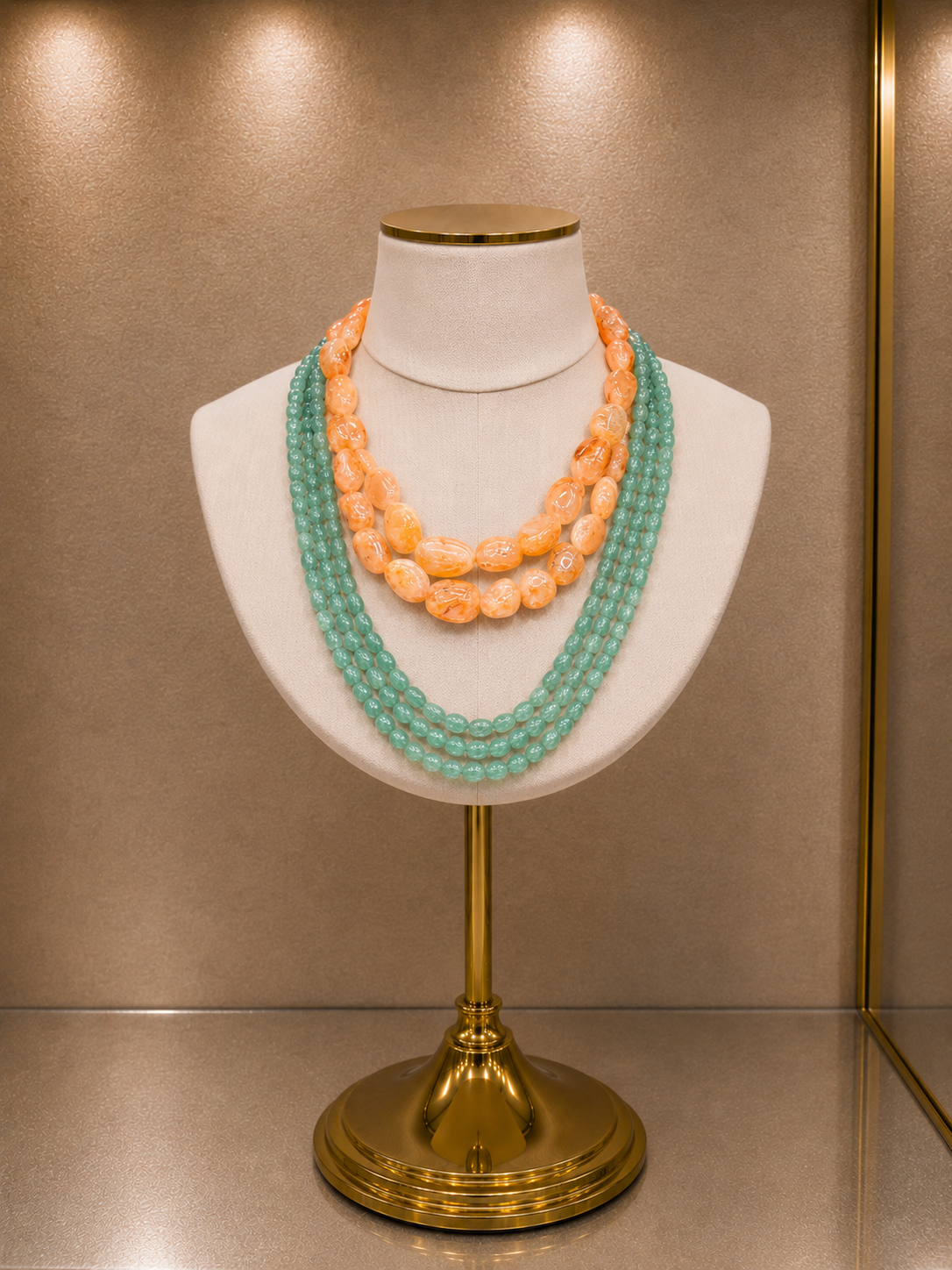 Coral & Aqua Layered Necklace
