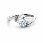 Semi-Bezel Oval Solitaire Ring